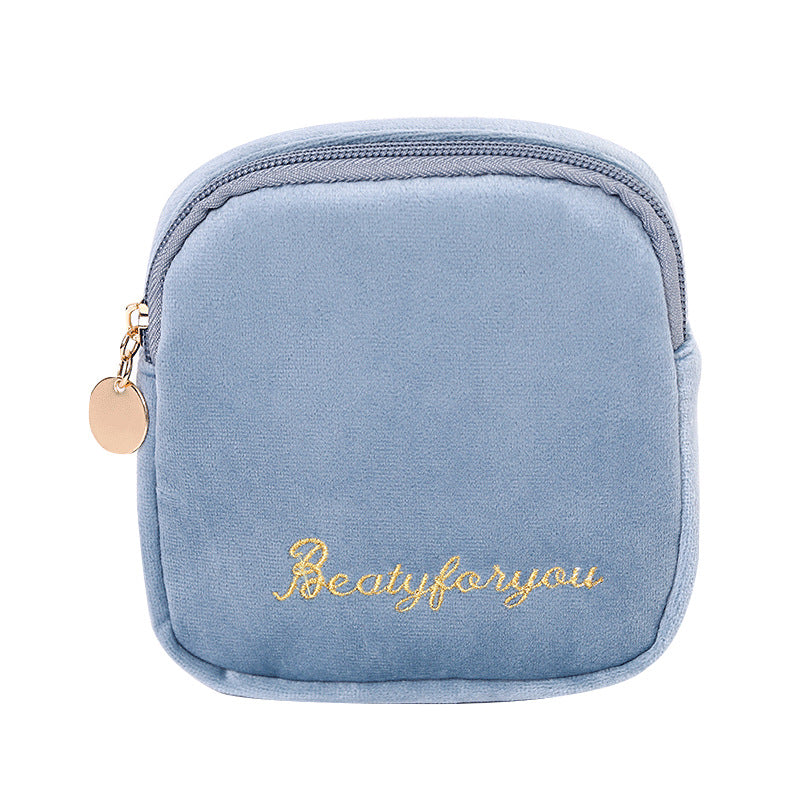 Cute Velvet Portable Pouch Girls Heart Multiple Colors