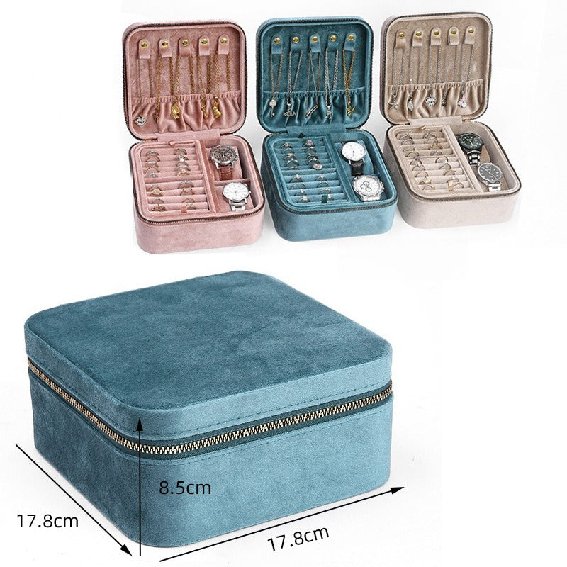 Fashion Retro Velvet Multi Function Jewelry Box Travel