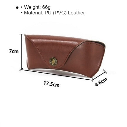 Handmade Retro PU Crush Resistant Portable Sunglasses Case