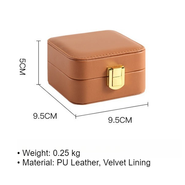 PU Leather Jewelry Box Portable Multiple Colors
