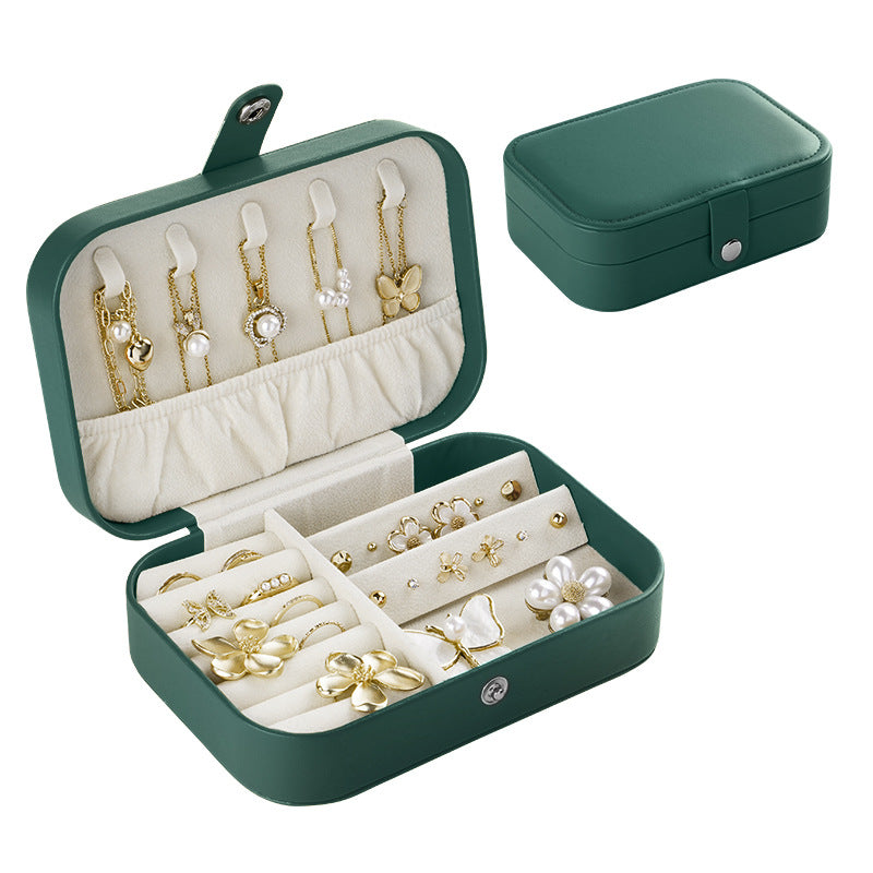 Travel Portable Simple PU Leather Jewelry Box