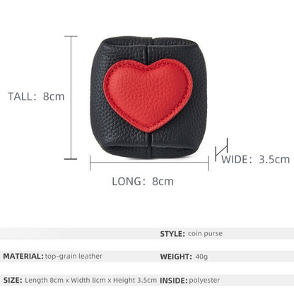 Genuine Leather Two Tone Heart Coin Purse Portable