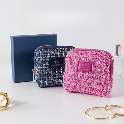 Velvet Jewelry Travel Case Portable Multiple Colors