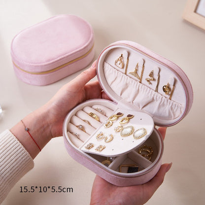 Creative Simple Velvet Jewelry Box for Ring Earring Storage