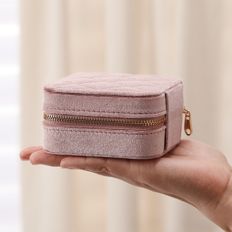 Multi Grid Diamond Velvet Jewelry Organizer Box
