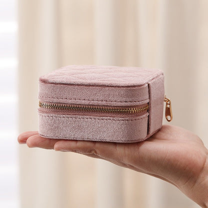 Multi Grid Diamond Velvet Jewelry Organizer Box