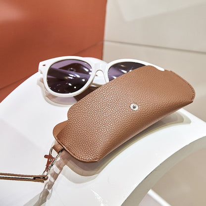PVC Double Sided Neck Eyewear Holder Brown Portable