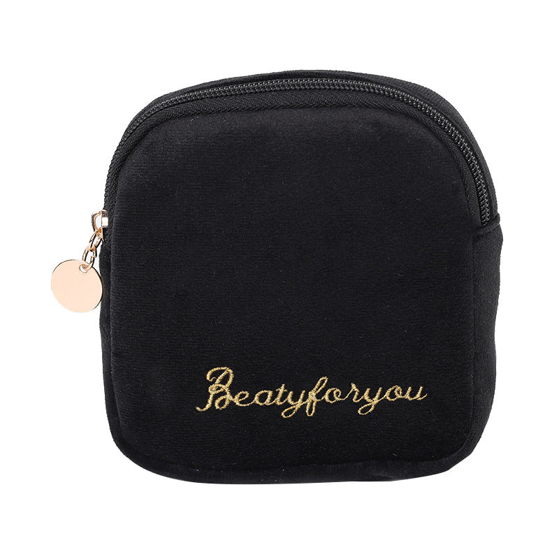 Cute Velvet Portable Pouch Girls Heart Multiple Colors