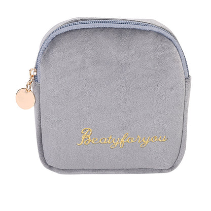 Cute Velvet Portable Pouch Girls Heart Multiple Colors