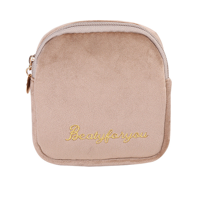 Cute Velvet Portable Pouch Girls Heart Multiple Colors