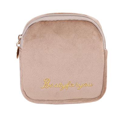 Cute Velvet Portable Pouch Girls Heart Multiple Colors