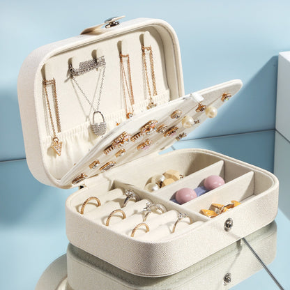 PU Single Layer Jewelry Box Necklace Earring Ring Portable