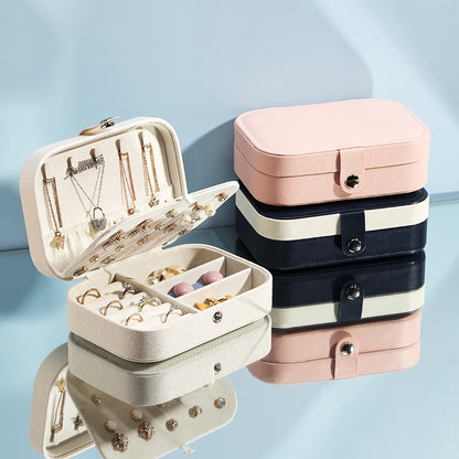 PU Earring Necklace Jewelry Box Portable