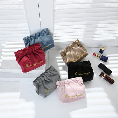 Velvet Cable Earphone Pouch Auto Close Pouch Multiple Colors