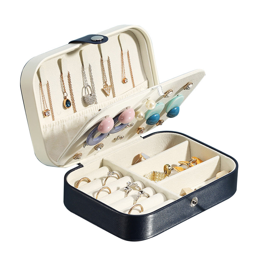 PU Single Layer Jewelry Box Necklace Earring Ring Portable
