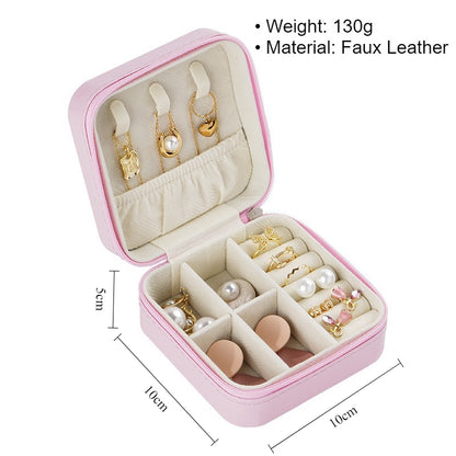 Macaron Color Portable Simple Travel Jewelry Box