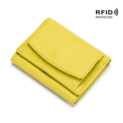 Genuine Leather RFID Mini Wallet Women Coin Purse