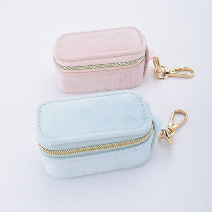 Hanging Keychain Jewelry Box Travel Mini Cute Velvet