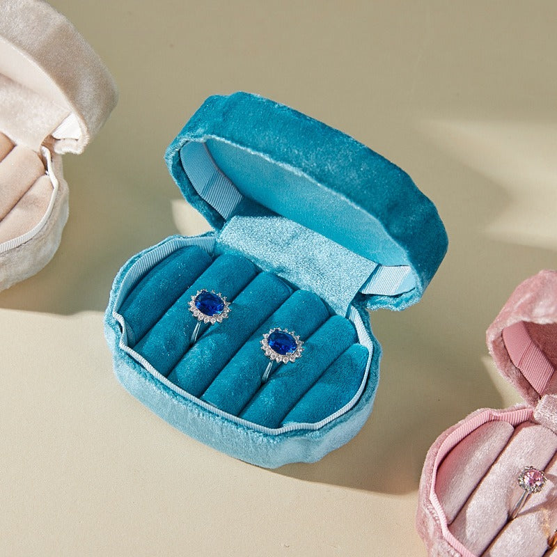 Velvet Shell Shaped Large Capacity Jewelry Box for Earrings