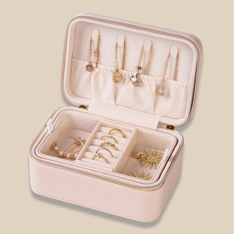 Small Apricot Brown Jewelry Box for Necklace Ring Hair Accessory