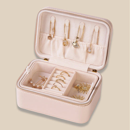 Small Apricot Brown Jewelry Box for Necklace Ring Hair Accessory