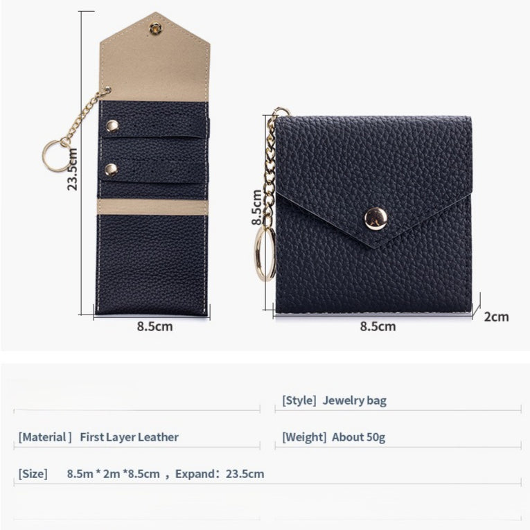 Luxury Genuine Leather Multi Function Jewelry Pouch