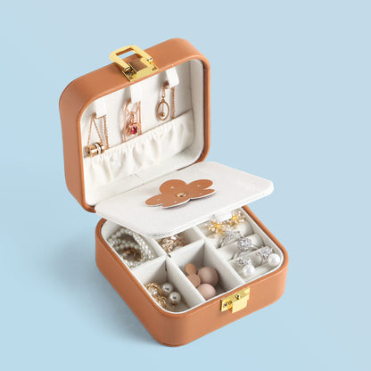 PU Leather Jewelry Box Portable Multiple Colors