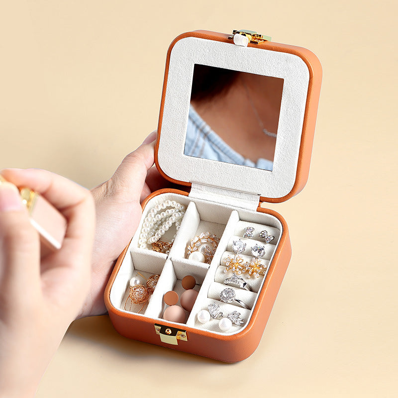 PU Leather Jewelry Box Portable Multiple Colors