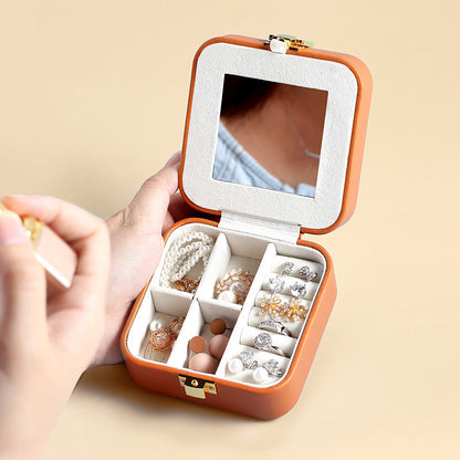 PU Leather Jewelry Box Portable Multiple Colors