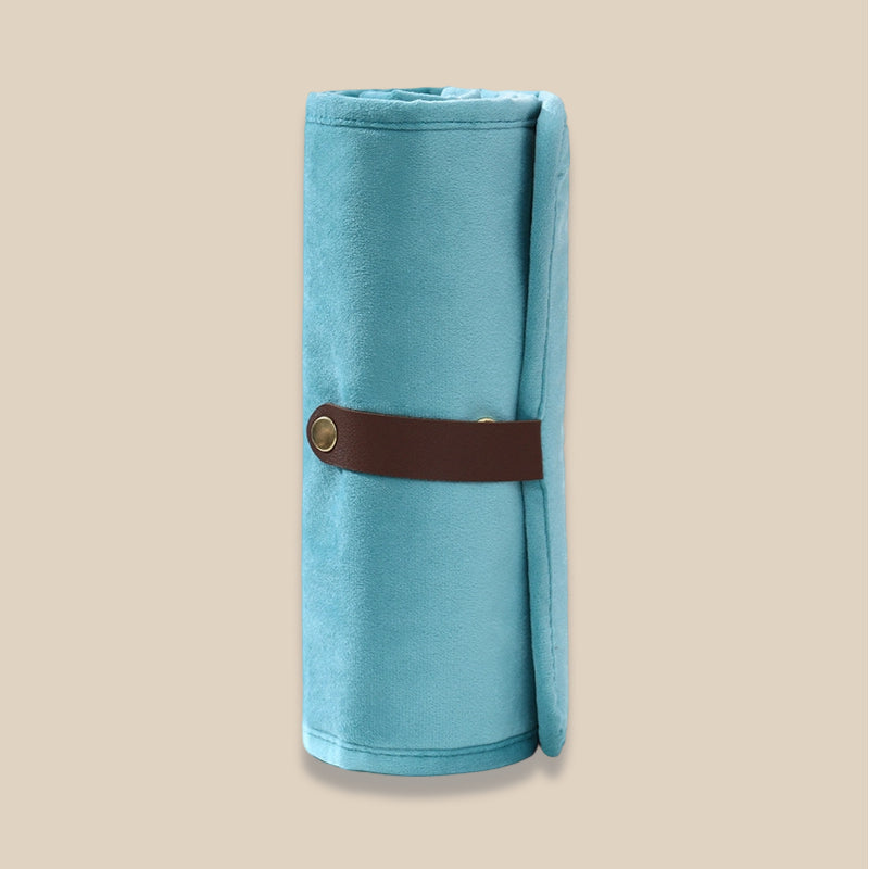 Velvet Roll Up Travel Jewelry Organizer Pouch Multiple Colors