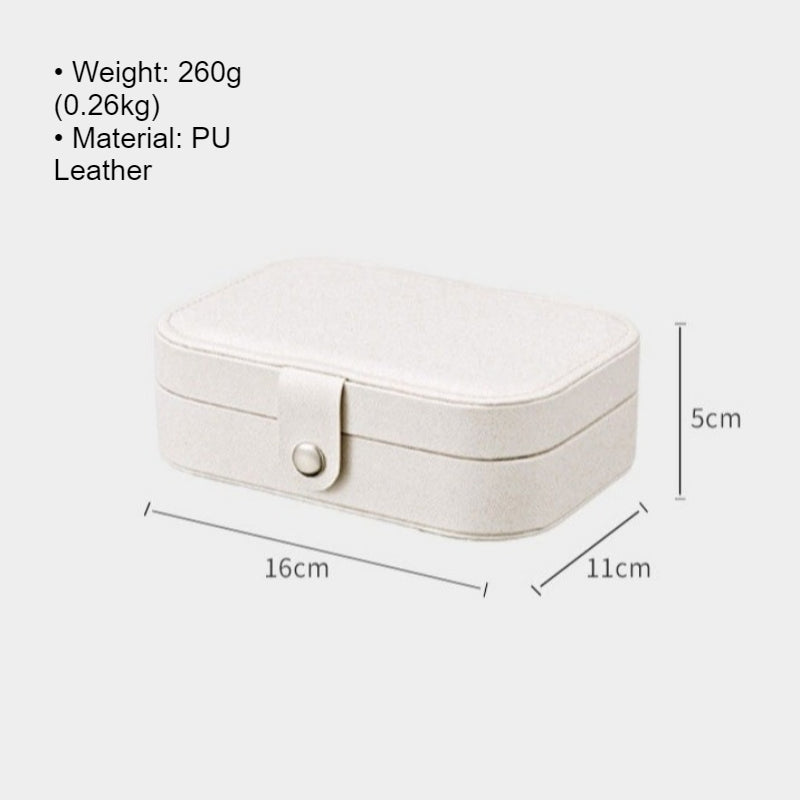 PU Single Layer Jewelry Box Necklace Earring Ring Portable