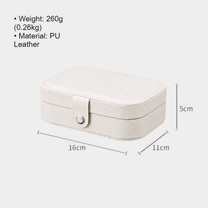 PU Single Layer Jewelry Box Necklace Earring Ring Portable