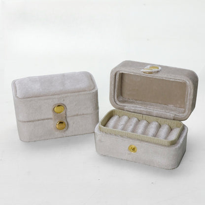 Multi Slot Velvet Ring Earring Jewelry Box Multiple Colors