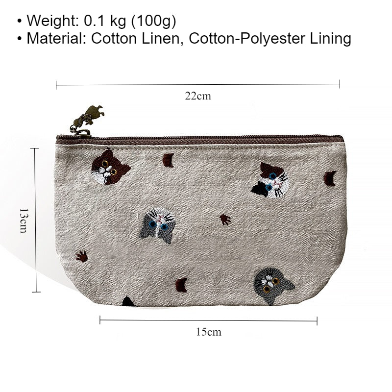 Portable Embroidered Makeup Clutch Pouch Organizer