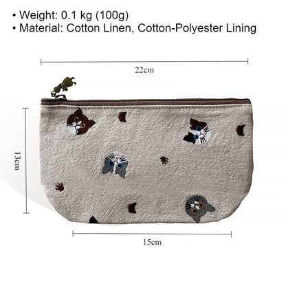 Portable Embroidered Makeup Clutch Pouch Organizer