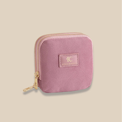 Double Layer Velvet Jewelry Pouch Portable Handheld