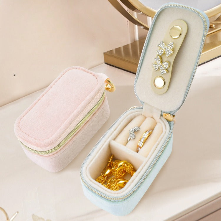 Hanging Keychain Jewelry Box Travel Mini Cute Velvet