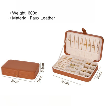 Elegant Leather Jewelry Box for Necklace Ring Earring