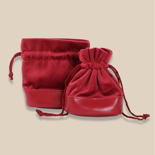 Drawstring Suede Leather Jewelry Pouch Portable