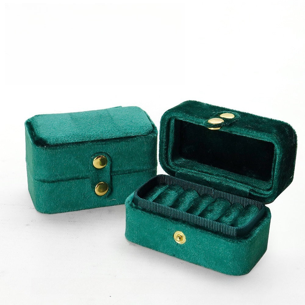Multi Slot Velvet Ring Earring Jewelry Box Multiple Colors