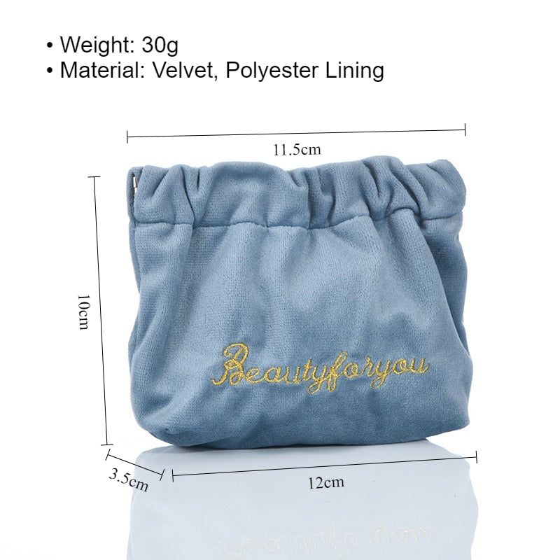 Velvet Cable Earphone Pouch Auto Close Pouch Multiple Colors