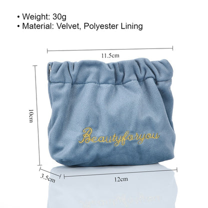 Velvet Cable Earphone Pouch Auto Close Pouch Multiple Colors