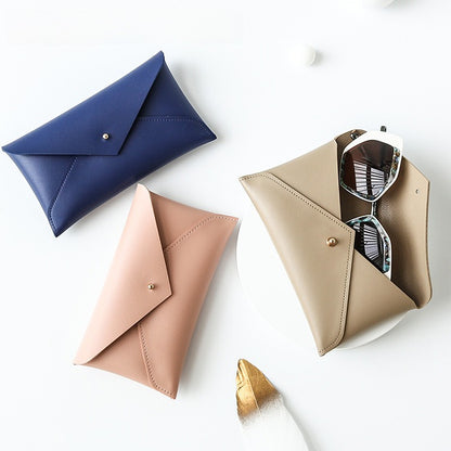 Fashion PU Sunglasses Case Soft Pouch Multiple Colors