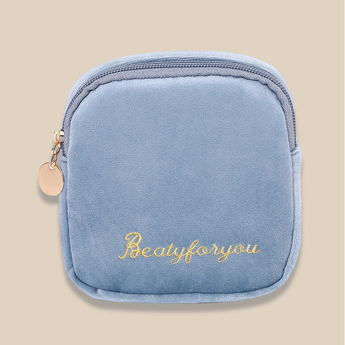 Cute Velvet Portable Pouch Girls Heart Multiple Colors