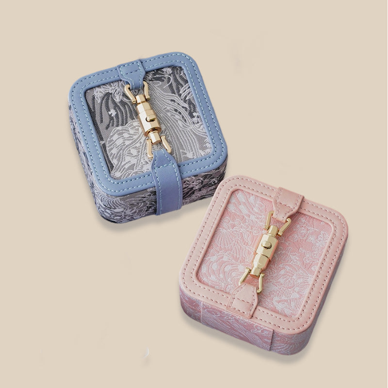 Vintage Portable Jewelry Box For Earrings Rings Multiple Colors