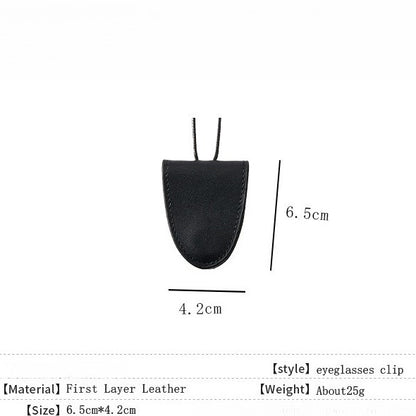 Top Grain Leather Magnetic Neck Eyewear Holder Portable