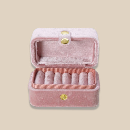 Multi Slot Velvet Ring Earring Jewelry Box Multiple Colors