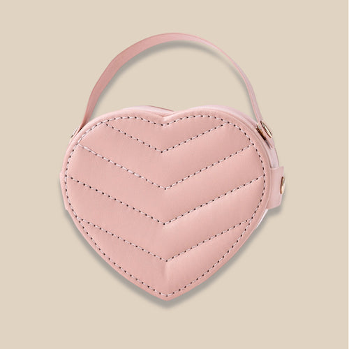 Heart Shaped Solid Color Portable Jewelry Box for Earring Ring