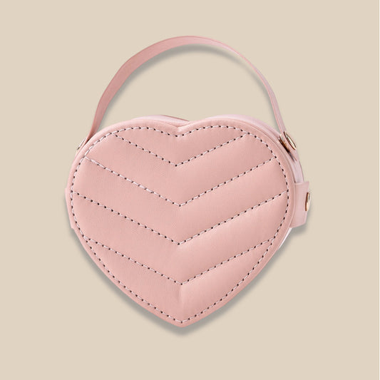 Heart Shaped Solid Color Portable Jewelry Box for Earring Ring