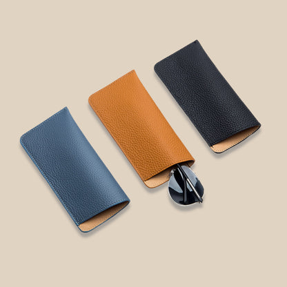 Genuine Leather Soft Shell Portable Eyeglasses Case